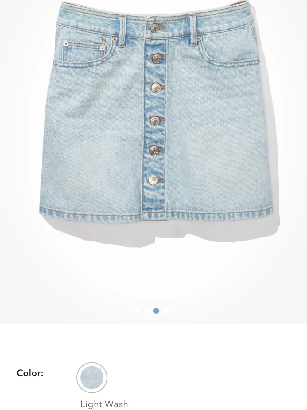 American Eagle Denim Mini Skirt. Light Wash. Size 8